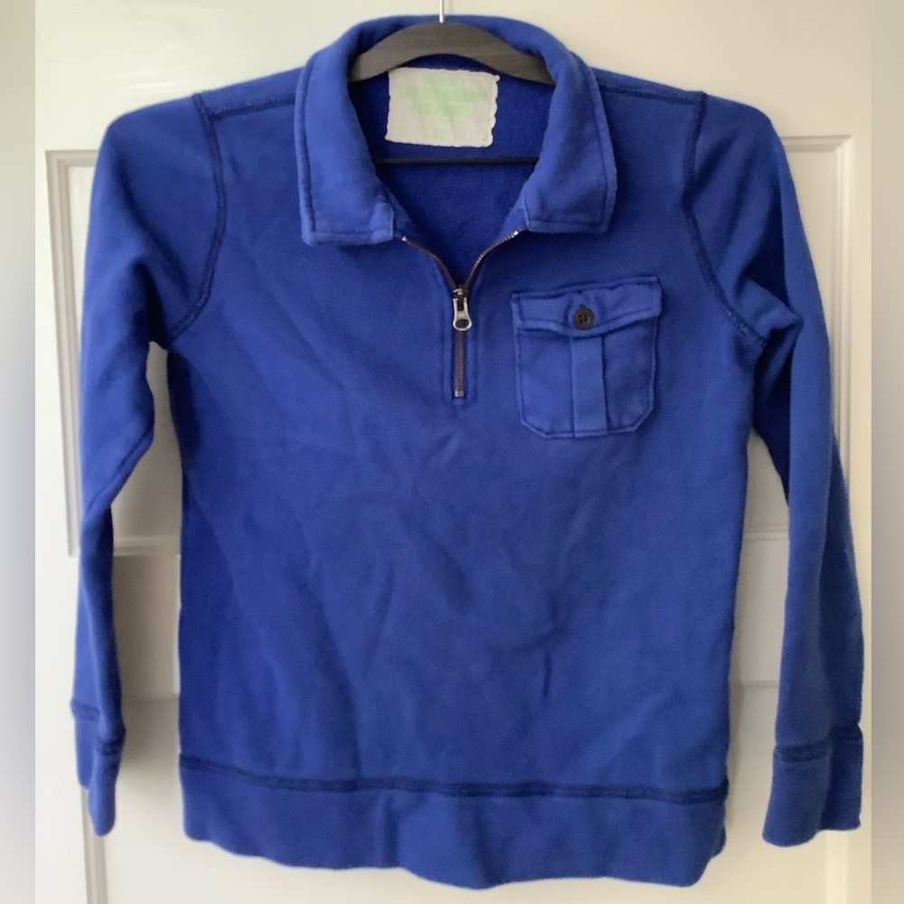 Jcrew Boys 12, Zip Pullover blue with pocket, cotton